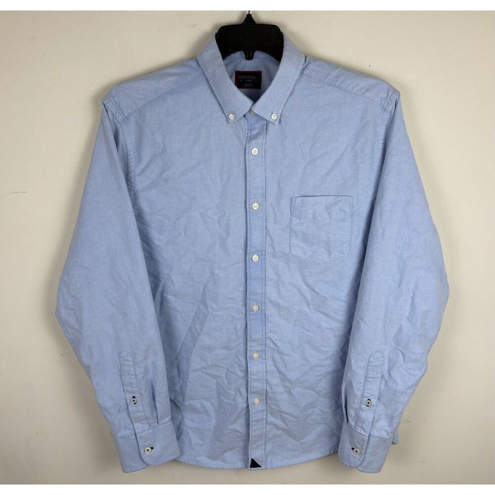 Men’s UNTUCKit Button Up Shirt / Blue / Long Sleeve / Size Large